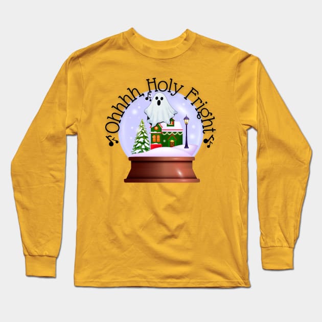 Oh, Holy (Night) Fright Holiday Winter Ghost Long Sleeve T-Shirt by TheMavenMedium